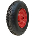 4.80/4.00x8 4ply red steel pneumatic wheel 25x75mm plain bearing with grease nipple 200kg