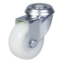 100 series 50mm swivel bolt hole 10mm castor with nylon tread on polypropylene centre plain bearing wheel 50kg