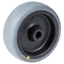 Wheel series 80mm electrically conductive grey thermoplastic rubber on polypropylene centre 12mm bore hub length 35mm plain bearing 65kg