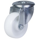 300 series 80mm swivel bolt hole 10,5mm castor with polypropylene roller bearing wheel 120kg