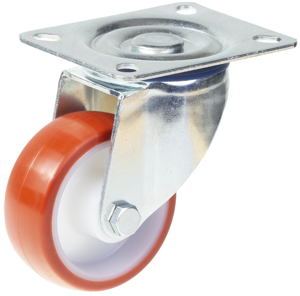 300 series 80mm swivel top plate 100x80mm castor with polyurethane on nylon centre roller bearing wheel 120kg