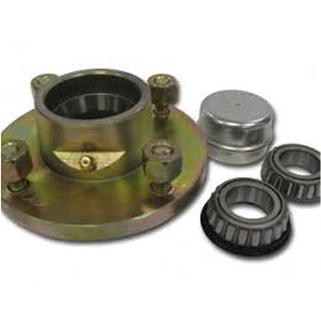 Hub 4 stud 4" PCD  3/8" stud with grease nipple and bearings