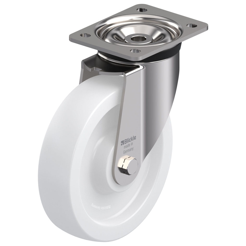 800SS series 200mm stainless steel swivel top plate 140x110mm castor with nylon plain bearing wheel 800kg