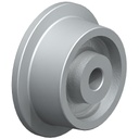 Wheel series 100mm flanged cast iron 20mm plain bore hub length 52mm plain bearing 800kg