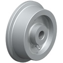 Wheel series 125mm flanged cast iron 20mm bore hub length 52mm plain bearing 900kg