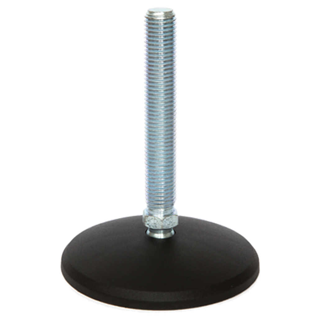 M16x200 Zinc plated levelling foot 50mm plastic base 470kg 