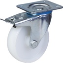 322 series 125mm swivel/brake top plate 106x86mm castor with nylon roller bearing wheel 270kg