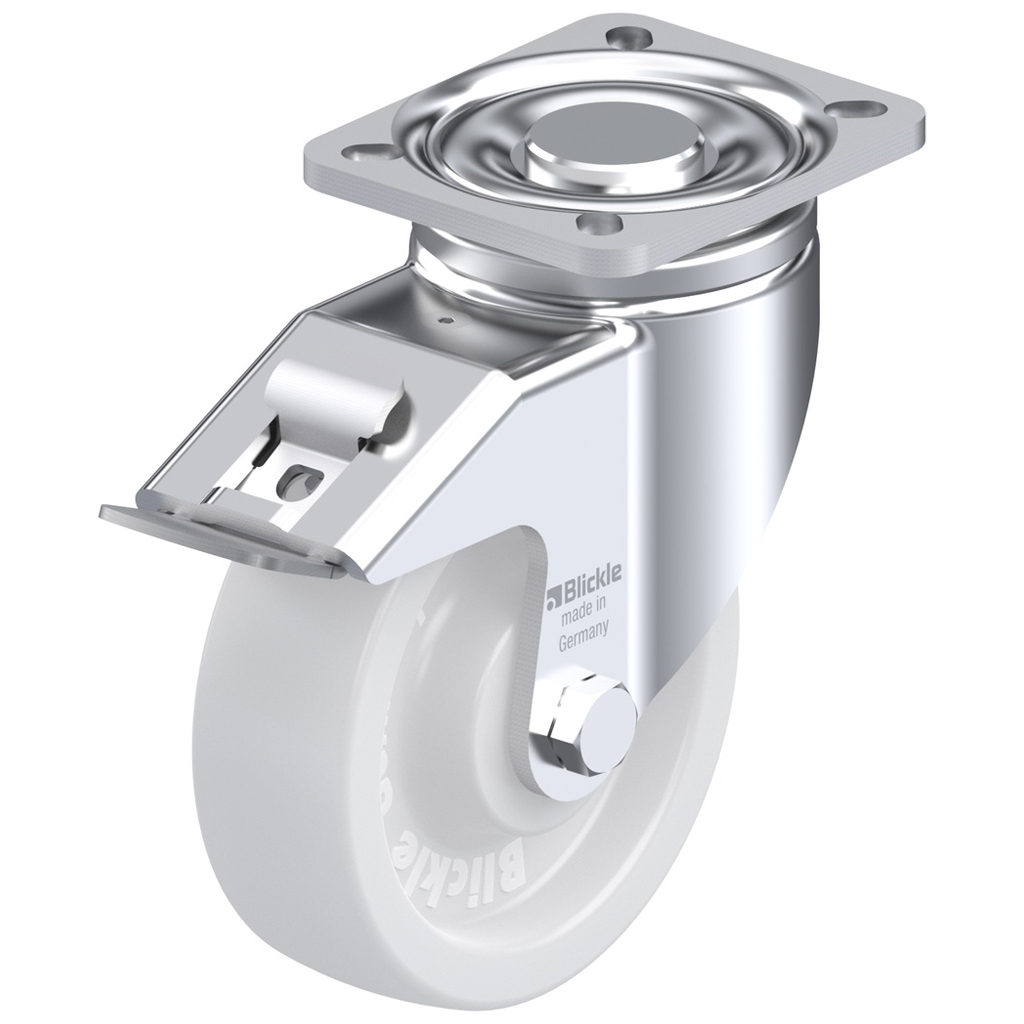 LH series 125mm swivel/brake top plate 100x85mm castor with nylon plain bearing wheel 700kg