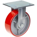 500 series 152mm fixed top plate 140x110mm castor with polyurethane on cast iron centre ball bearing wheel 500kg