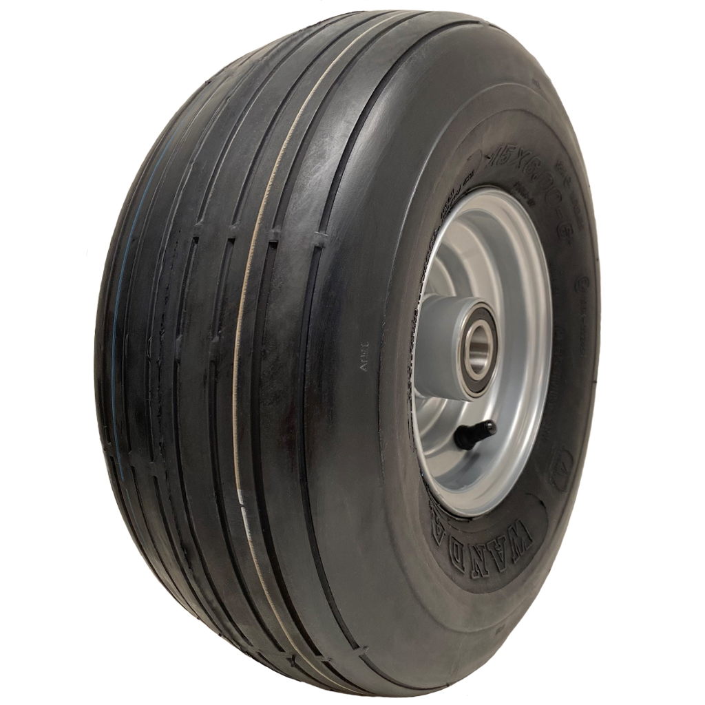 15x6.00-6 4pr Journey P508 rib tyre E-marked TL on steel rim 25mm ball bearing 90mm hub length, 315kg load capacity