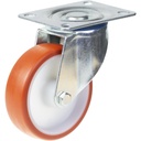 300 series 100mm swivel top plate 100x80mm castor with polyurethane on nylon centre roller bearing wheel 170kg