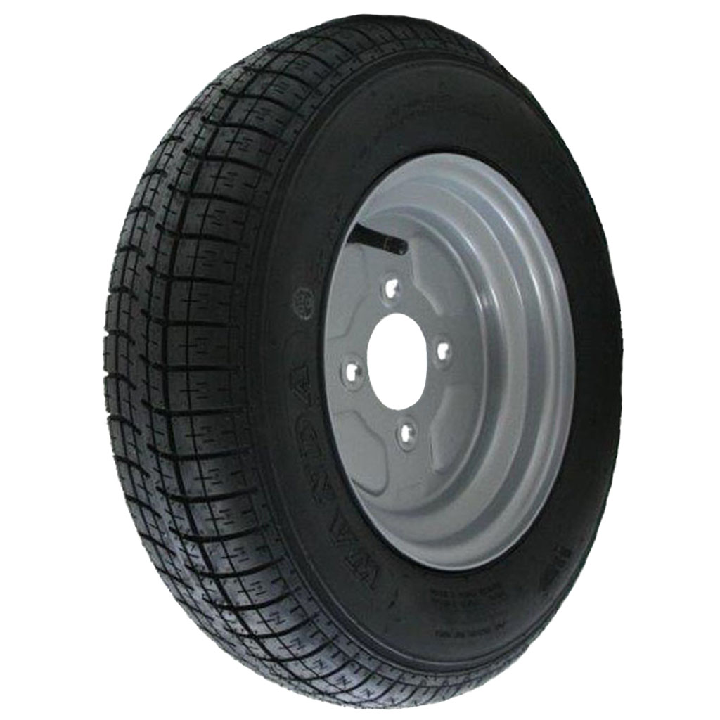 145R10 WR068 Trailer tyre on 4/115 silver rim