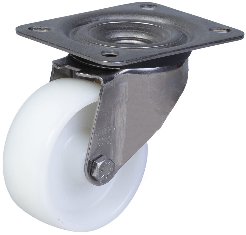 300SS series 80mm stainless steel swivel top plate 100x85mm castor with nylon plain bearing wheel 150kg