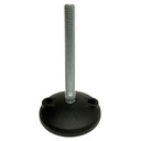 M12x100 Zinc plated tilting levelling foot, 80mm plastic base with holes 750kg