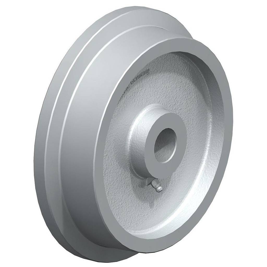 Wheel series 200mm flanged cast iron 30mm bore hub length 60mm plain bearing 1500kg