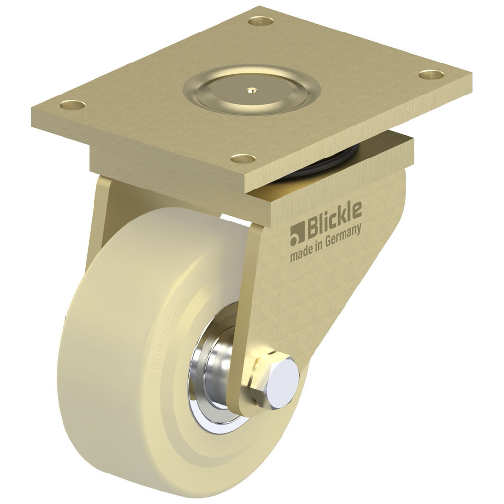 LS series 200x80mm swivel top plate 255x200mm castor with cast nylon ball bearing wheel 4500kg