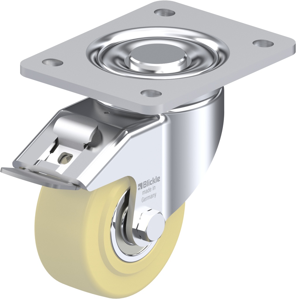 LH series 100mm swivel/brake top plate 140x110mm castor with cast nylon ball bearing wheel 700kg 