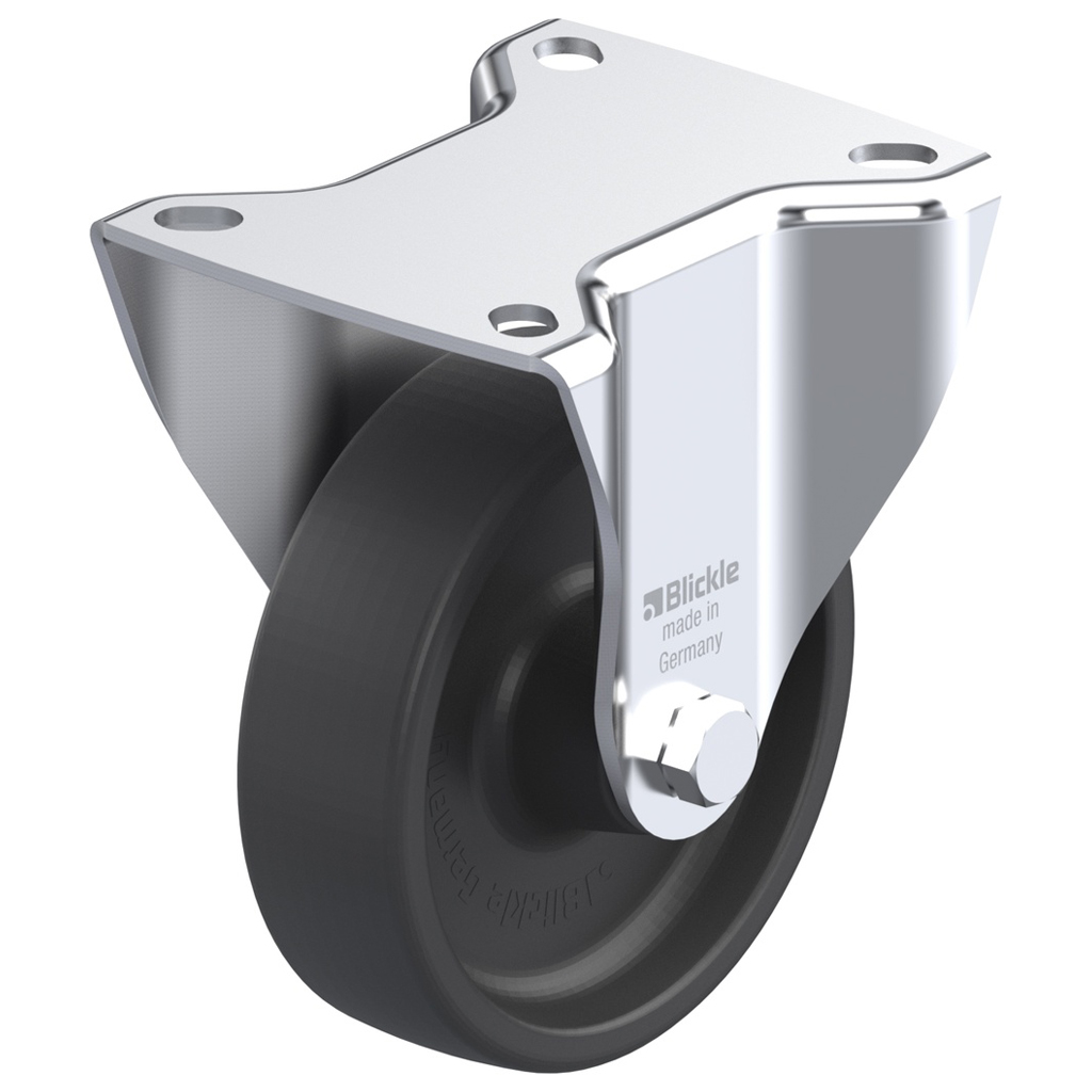 LI series 100mm fixed top plate 100x85mm castor with heat resistant thermoplastic plain bearing wheel 120kg