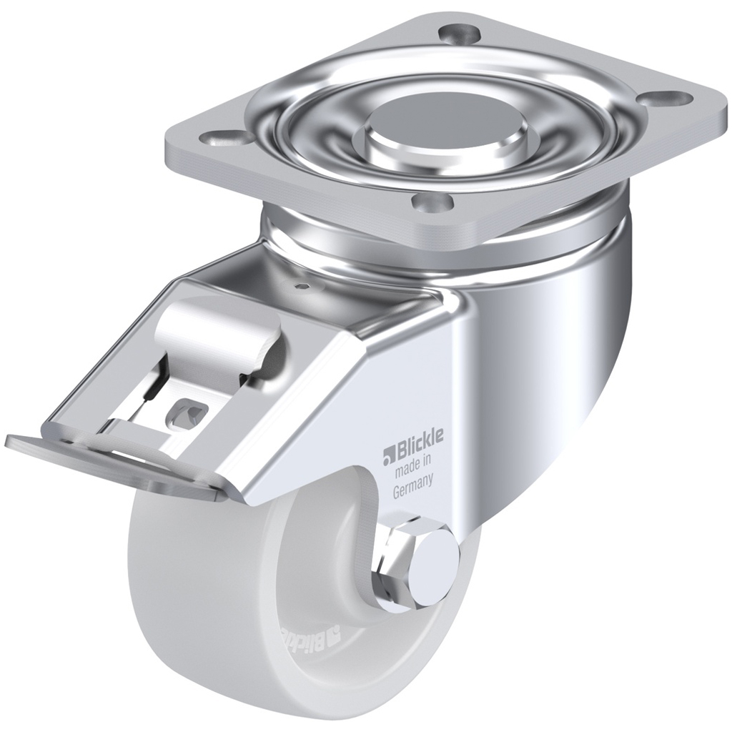 LH series 80mm swivel/brake top plate 100x85mm castor with nylon plain bearing wheel 350kg