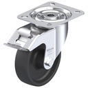 LI series 100mm swivel/brake top plate 100x85mm castor with heat resistant thermoplastic plain bearing wheel 120kg