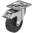 LIX series 100mm stainless steel swivel/brake top plate 100x85mm castor with heat resistant thermoplastic plain bearing wheel 120kg