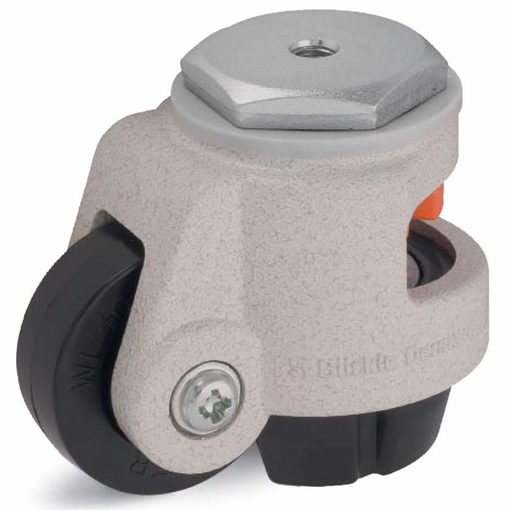 Levelling series HRIG-POA 63G 63mm swivel threaded bolt hole M12x15mm castor with nylon plain bearing wheel 500kg