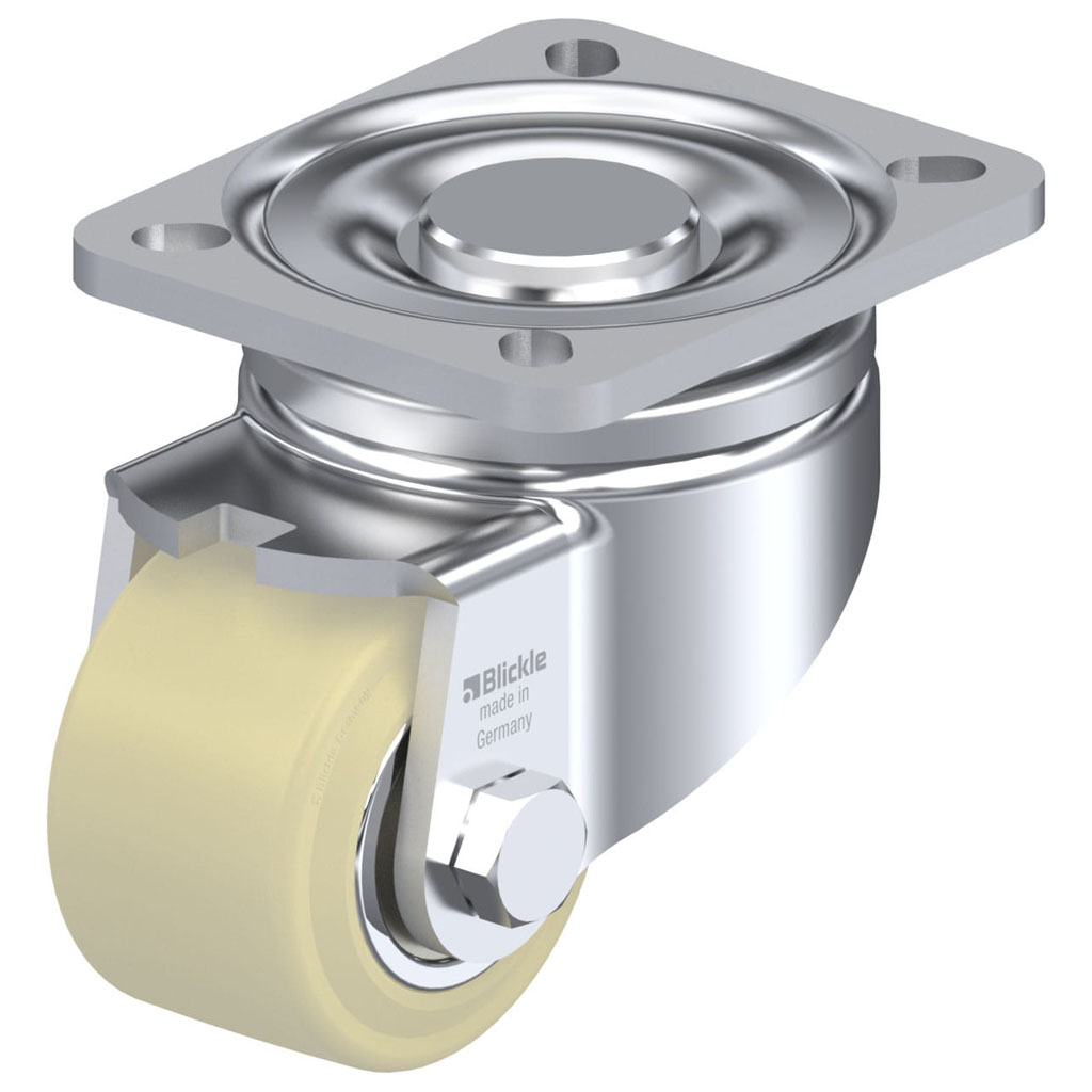 LH series 65mm swivel top plate 100x85mm castor with cast nylon ball bearing wheel 650kg