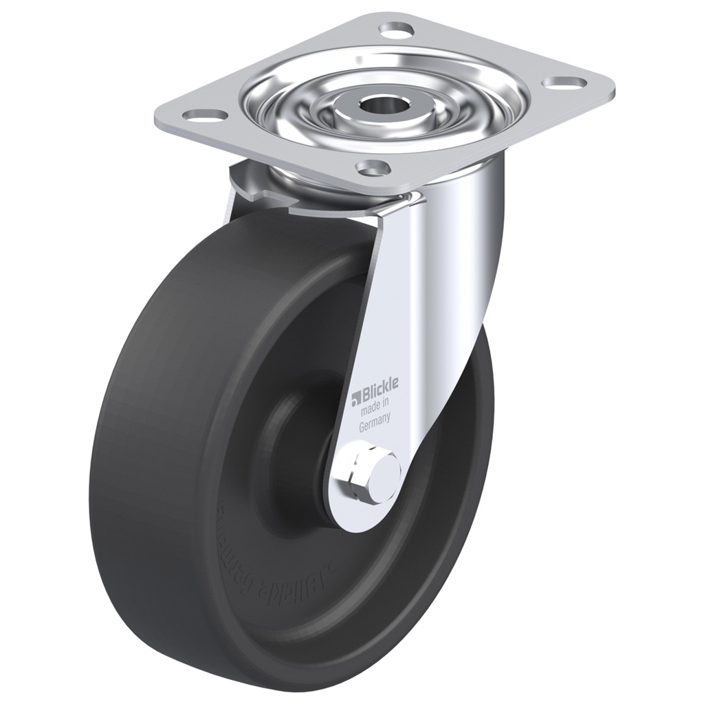 LI series 125mm swivel top plate 100x85mm castor with heat resistant thermoplastic plain bearing wheel 150kg