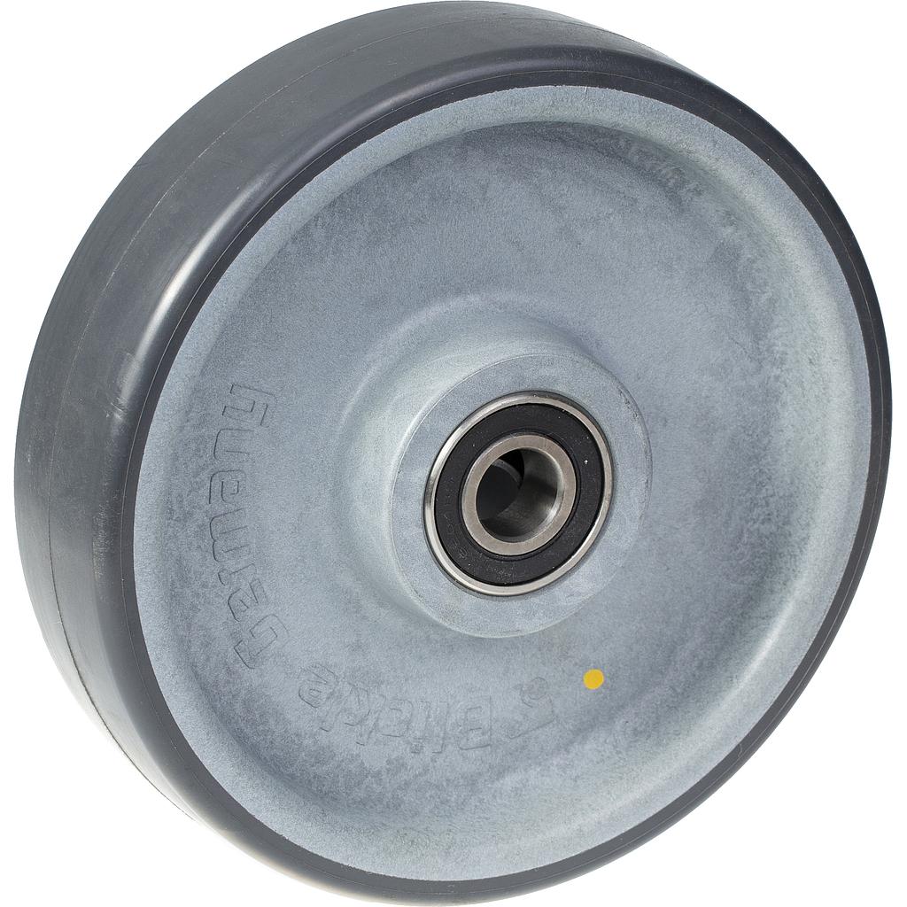 Wheel series 200mm POTH electrically conductive grey polyurethane on nylon centre 20mm bore hub length 60mm ball bearing 520kg