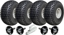 Twin axle ATV Trailer Kit, 22x11.00-8 4pr P323 Knobby tyre, Hub/stub axle 35x35mm, pressed hitch, 620kg load capacity