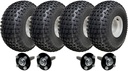 Twin axle ATV Trailer Kit, 22x11.00-8 4pr P323 Knobby tyre, Hub/stub axle 35x35mm, no hitch, 620kg load capacity