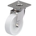 100SS series 75mm stainless steel swivel top plate 60x60mm castor with nylon plain bearing wheel 75kg