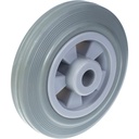 Wheel series 160mm grey rubber on polypropylene centre 20mm bore hub length 60mm plain bearing 135kg