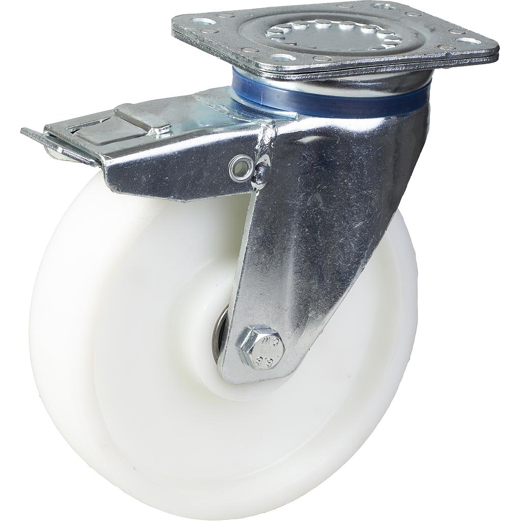 800 series 200mm swivel/brake top plate 135x110mm castor with nylon ball bearing wheel 800kg