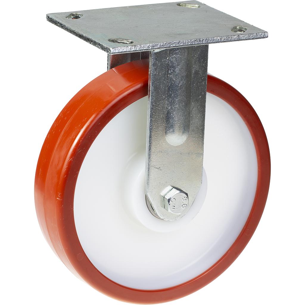 500 series 200mm fixed top plate 140x110mm castor with polyurethane on nylon centre ball bearing wheel 500kg