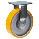 1500 series 200mm fixed top plate 135x110mm castor with polyurethane on cast iron centre ball bearing wheel 1000kg