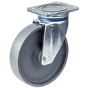 800 series 200mm swivel top plate 135x110mm castor with cast iron roller bearing wheel 800kg