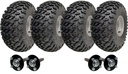 Set of 4 - 22x11.00-8 4ply P334 UTILITY on 4/100 RIM & Hub & Stub axle 4/100 M12stud  40x40 High speed (waterproof)