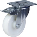 300 series 160mm swivel/brake top plate 140x110mm castor with nylon plain bearing wheel 300kg