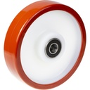 Wheel series 200mm RED BROWN polyurethane on nylon centre 20mm bore hub length 58mm stainless steel ball bearing 750kg