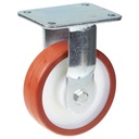 1500 series 150mm fixed top plate 135x110mm castor with  polyurethane on nylon centre ball bearing wheel 600kg