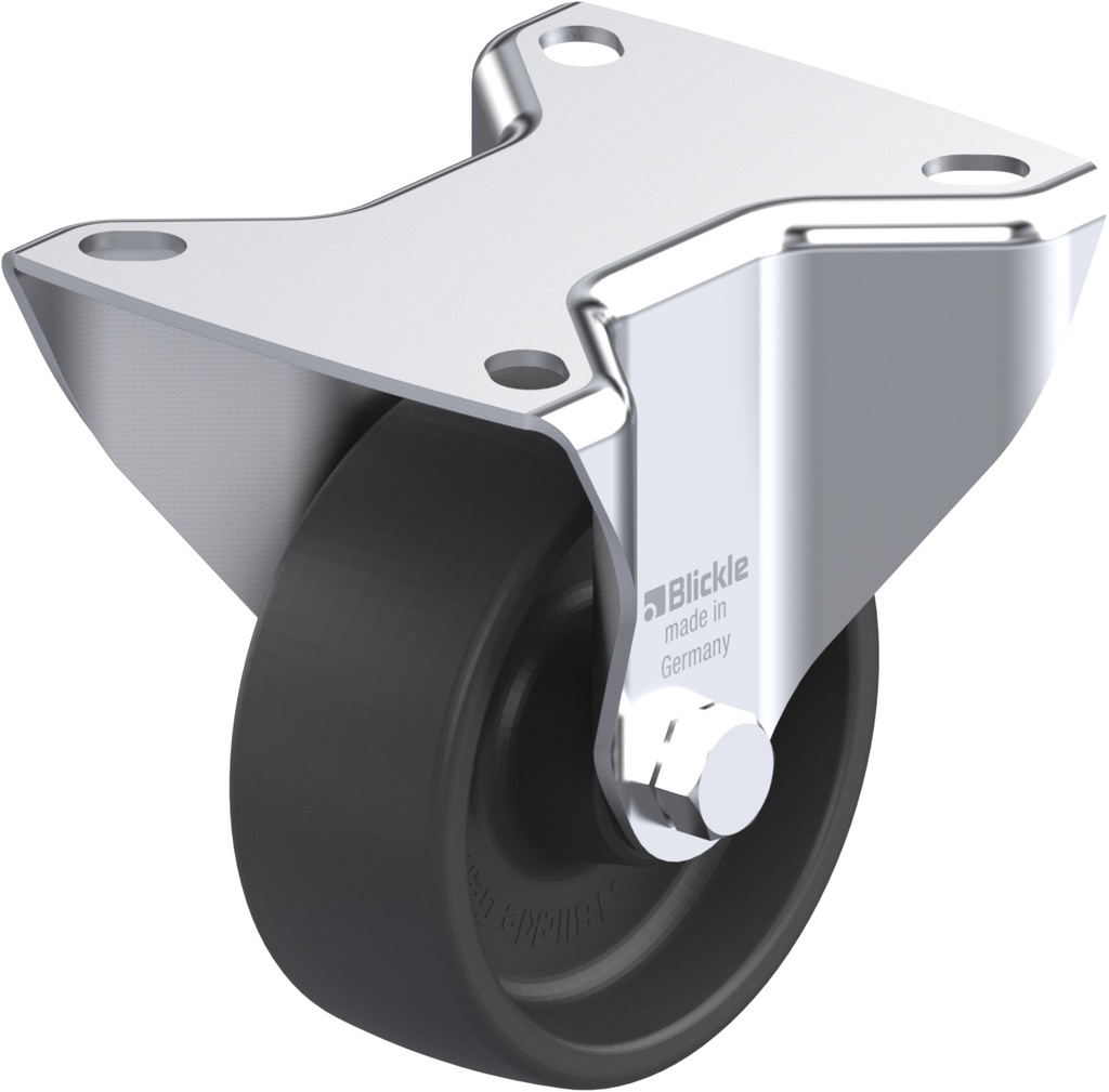 LI series 80mm fixed top plate 100x85mm castor with heat resistant thermoplastic plain bearing wheel 100kg