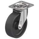 LIX series 125mm stainless steel swivel top plate 100x85mm castor with heat resistant thermoplastic plain bearing wheel 150kg