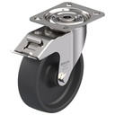 LIX series 125mm stainless steel swivel/brake top plate 100x85mm castor with heat resistant thermoplastic plain bearing wheel 150kg