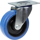 300 series 125mm swivel top plate 140x110mm castor with blue elastic rubber on nylon centre ball bearing wheel 250kg