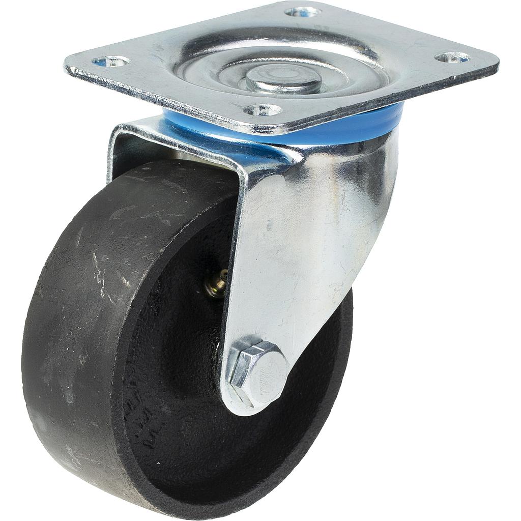 322 series 100mm swivel top plate 106x86mm castor with cast iron plain bearing wheel 250kg