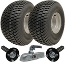 Kit of 2 - 20x10.00-8 4ply P332 GRASS on 4/100 & Hub & Stub axle 4/100 M12stud  40x40 High speed (waterproof) & SPP 3000kg cast coupling