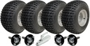 Set of 4 - 18x9.50-8 4ply P322 KNOBBY WHEEL 4/100 & Hub & Stub axle 4/100 M12 wheel bolt  35x35mm Hi speed & ALKO 750kg Pressed hitch