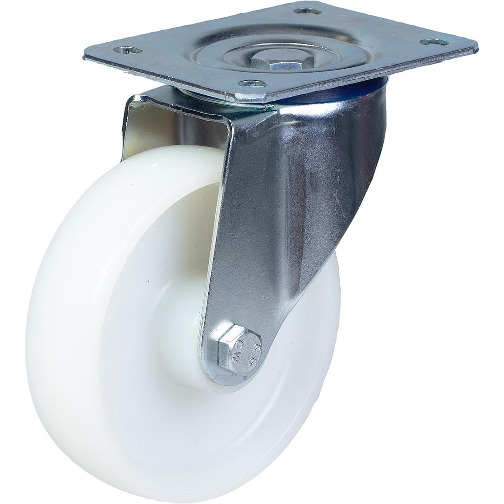 300 series 125mm swivel top plate 140x110mm castor with nylon ball bearing wheel 350kg