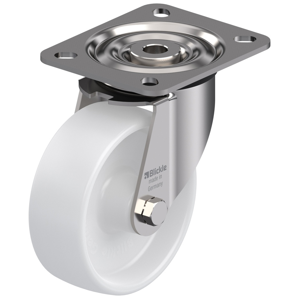 400SS series 100mm stainless steel swivel top plate 100x85mm castor with nylon plain bearing wheel 250kg